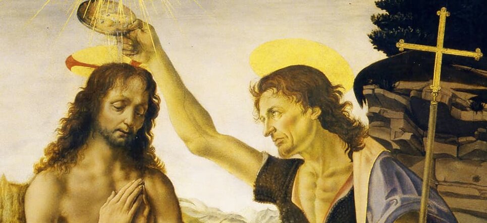 Leonardo Da Vinci Il Battesimo Di Cristo Leonardo da Vinci dipinge il Battesimo di cristo - Leonardo da Vinci